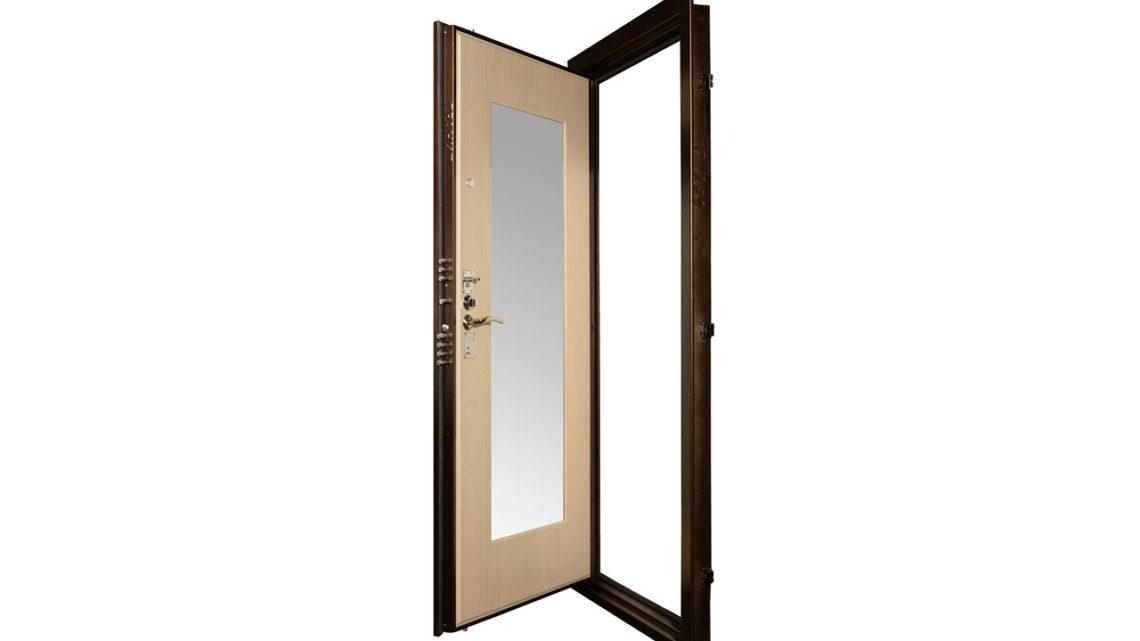 Дверь металлическая с зеркалом